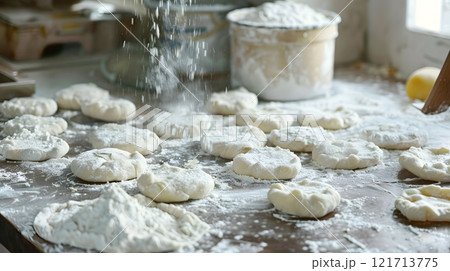 Diwali, Dough being shaped into small circles Diwali, Dough being shaped into small circles 121713775