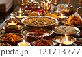Festive Diwali table set with traditional 121713777