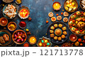Festive Diwali table set with traditional 121713778
