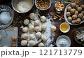Diwali, Festive kitchen scene with ingredients 121713779
