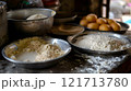 Diwali, Festive kitchen scene with ingredients 121713780
