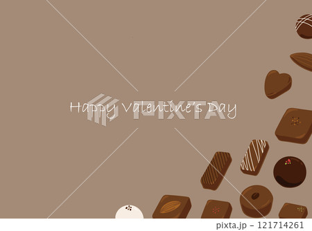 ココア色の背景のチョコレートのバレンタインカード 121714261