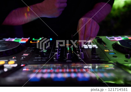 Audio Mixing Console in a Recording Studio with advanced sound production capabilities 121714581