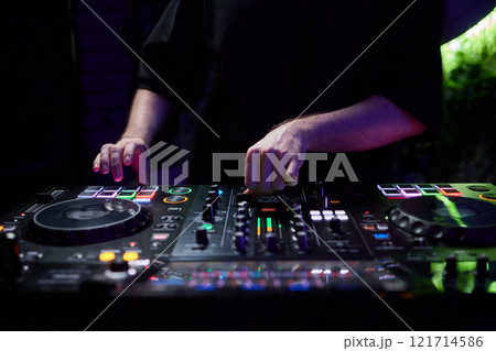 Audio Mixing Console in a Recording Studio with advanced sound production capabilities 121714586