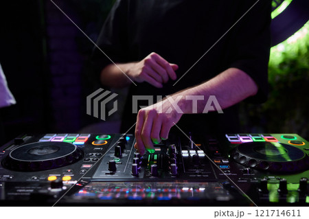 Audio Mixing Console in a Recording Studio with advanced sound production capabilities 121714611