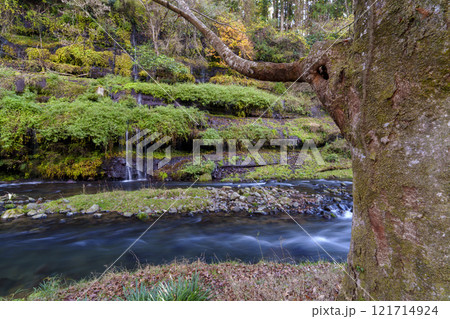 山梨県都留市の太郎・次郎滝 121714924