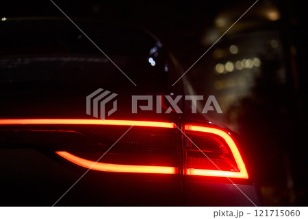 Closeup of a cars automotive tail brake light 121715060