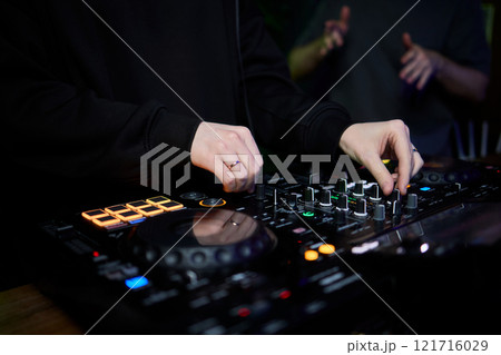 Audio Mixing Console in a Recording Studio with advanced sound production capabilities 121716029