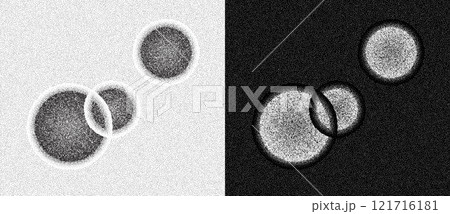 Abstract vector dotted background with circles. Black dots on a white background and the same white dots on the black side. 121716181