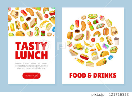 Snack Food and Appetizer Banner Design Vector Template 121716538