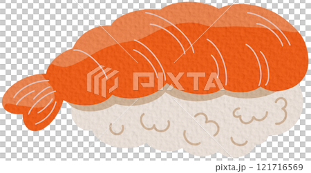 Sushi set. Asian Food. Perfect for restaurant cafe and print menus. Vector hand draw cartoon illustration on white background.	 121716569