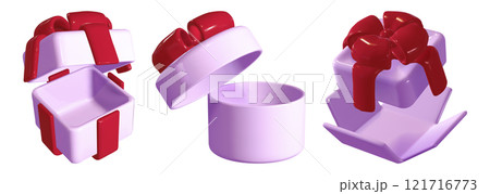 3d pink open gift boxes set 121716773