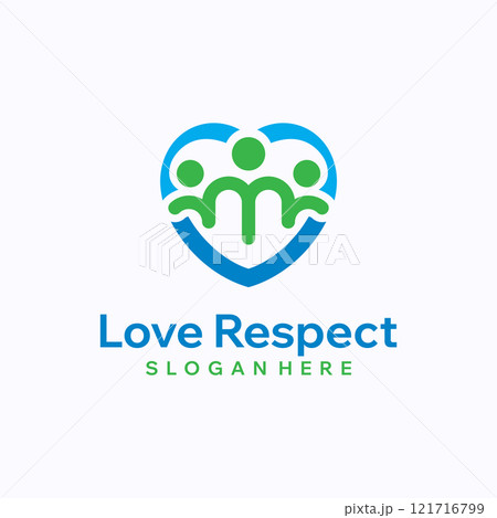 Heart logo design template. Love with check mark concept. Creative vector symbol. 121716799