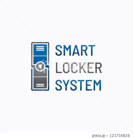 Smart locker logo design template. Safe storage technology concept. Creative vector symbol. 121716828