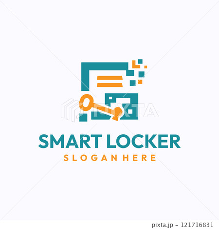 Smart locker logo design template. Safe storage technology concept. Creative vector symbol. Smart locker logo design template. Safe storage technology concept. Creative vector symbol. 121716831