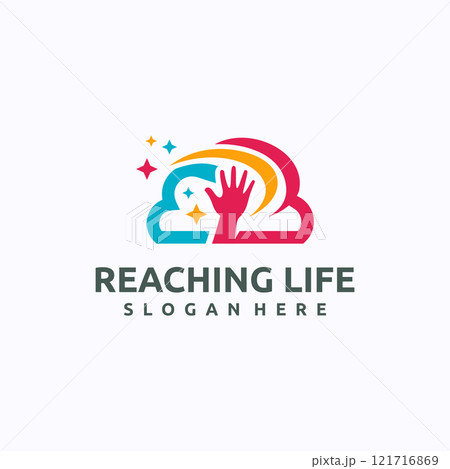 Reaching logo design template. Dream and achievement concept. Creative vector symbol. 121716869