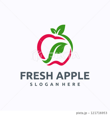 Fresh Apple logo design template. Apple leaf concept. Creative vector symbol. Fresh Apple logo design template. Apple leaf concept. Creative vector symbol. 121716953