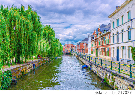 Ghent city historical center, East Flanders province, Flemish Region, Belgium 121717075
