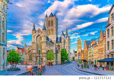 Ghent city historical center, East Flanders province, Flemish Region, Belgium 121717122