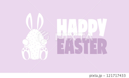 Happy Easter horizontal card - cute bunny and egg.Cute easter rabbit design, great for textiles, banners, wallpapers, wrapping-lilic background Happy Easter horizontal card - cute bunny and egg.Cute easter rabbit design, great for textiles, banners, wallpapers, wrapping-lilic background 121717433