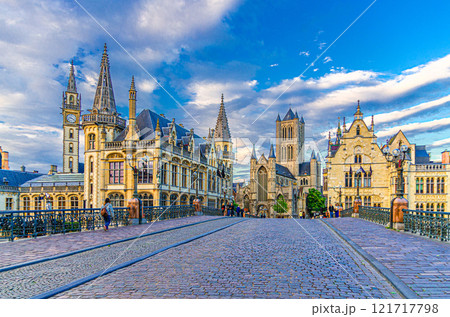 Ghent city historic centre, East Flanders province, Flemish Region, Belgium 121717798