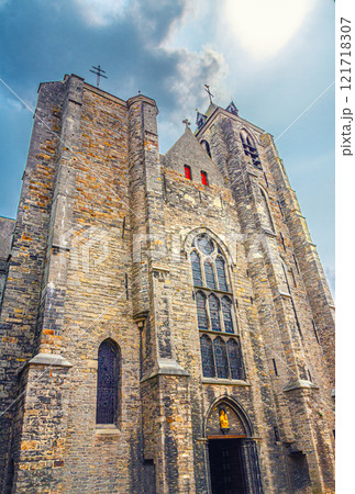 Kortrijk old town, Flemish Region, Belgium 121718307