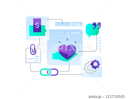 Social media and networking - flat design style illustration 121718505