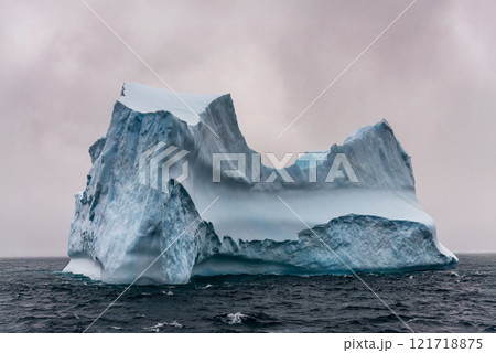 Iceberg drifting off the coast of South Georgia. Antarctica.  121718875