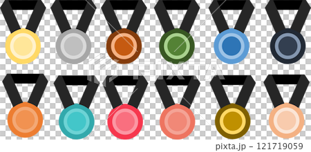 メダルのグラフィック素材イラストセット メダルのグラフィック素材イラストセット 121719059