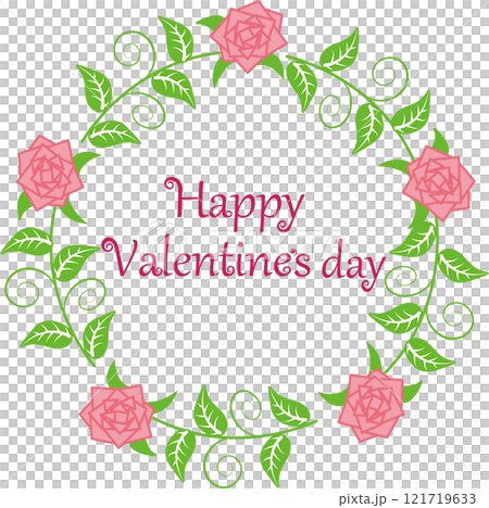 バレンタインデーのバラの飾りのフレーム 121719633