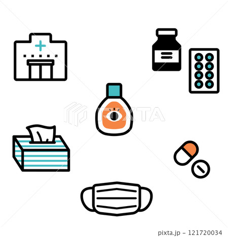 花粉症　メディカルケアアイコンセット 121720034
