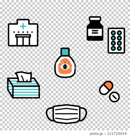 花粉症　メディカルケアアイコンセット 121720034