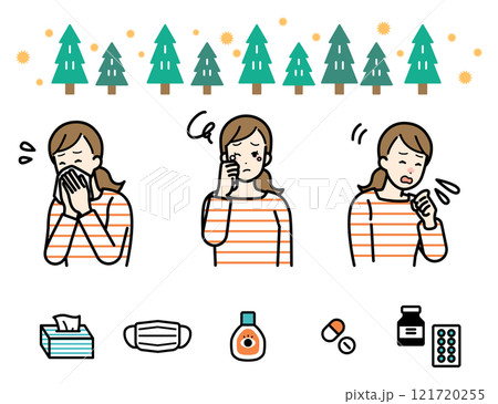 花粉症　イメージイラストセット 121720255