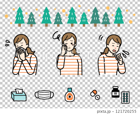 花粉熱圖像插圖集 花粉熱圖像插圖集 121720255