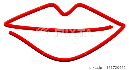 Minimalist red ribbon illustration forming lip outline, isolated on white background. Perfect for beauty, fashion, love-themed projects, logos, branding, greeting cards, Valentine's Day designs. 3D. Minimalist red ribbon illustration forming lip outline, isolated on white background. Perfect for beauty, fashion, love-themed projects, logos, branding, greeting cards, Valentine's Day designs. 3D. 121720463