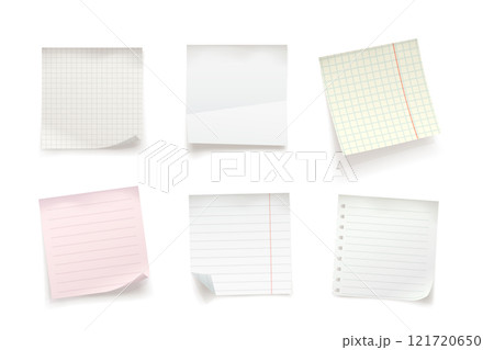 various memo notes in set realistic design 121720650