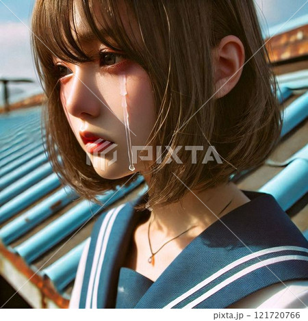 泣いている日本人女子高生 121720766