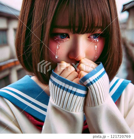 泣いている日本人女子高生 121720769