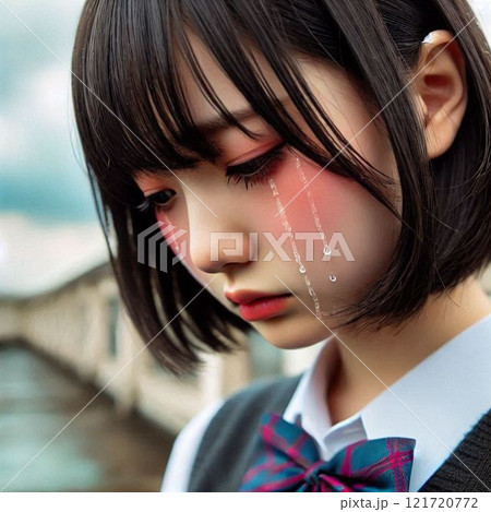 泣いている日本人女子高生 121720772