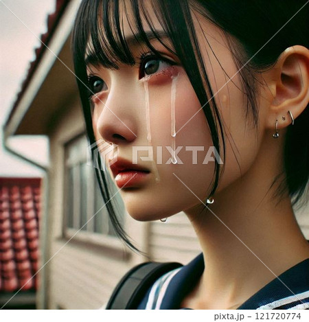 泣いている日本人女子高生 121720774
