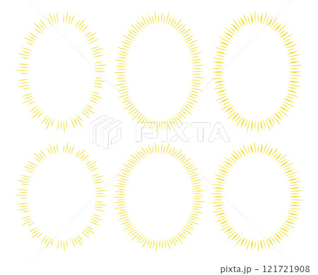 サンバースト・集中線のセット　黄色　yellow sunburst set.　manga flash 121721908