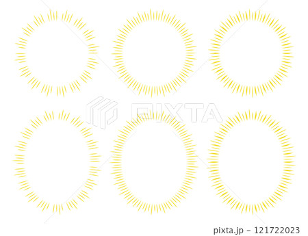 サンバースト・集中線のセット　黄色　yellow sunburst set.　manga flash 121722023