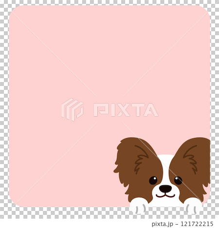 A simple and cute papillon peeking out from a square icon A simple and cute papillon peeking out from a square icon 121722215