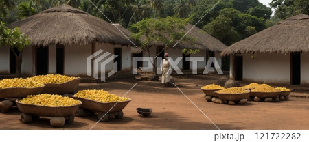 Harvested Apples in a Tropical Village 121722282