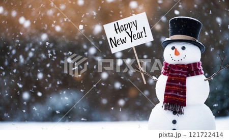 Snowman Wishing a Happy New Year Snowman Wishing a Happy New Year 121722414