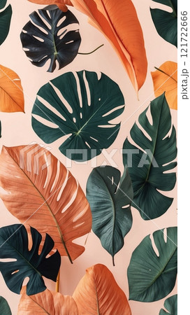 Tropical Leaves on a Bright Background 121722666