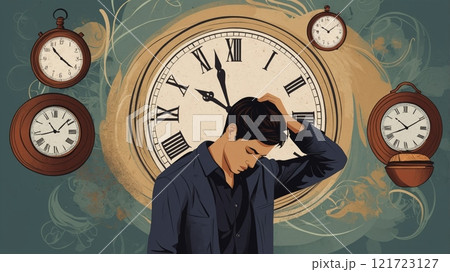 Man Against the Clock: Deadline Pressureのイラスト素材 [121723127] - PIXTA