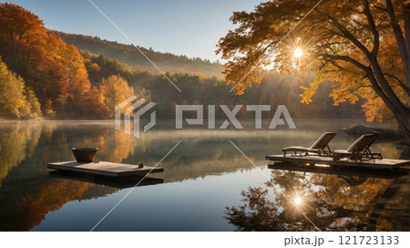 Autumn Lake Retreat for Meditation and Relaxation 121723133