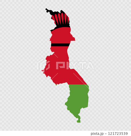 Malawi map silhouette with flag. Malawi map silhouette with flag. 121723539