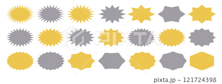 ギザギザの座布団セット Set of sale sticker,starburst labels, ギザギザの座布団セット Set of sale sticker,starburst labels, 121724398